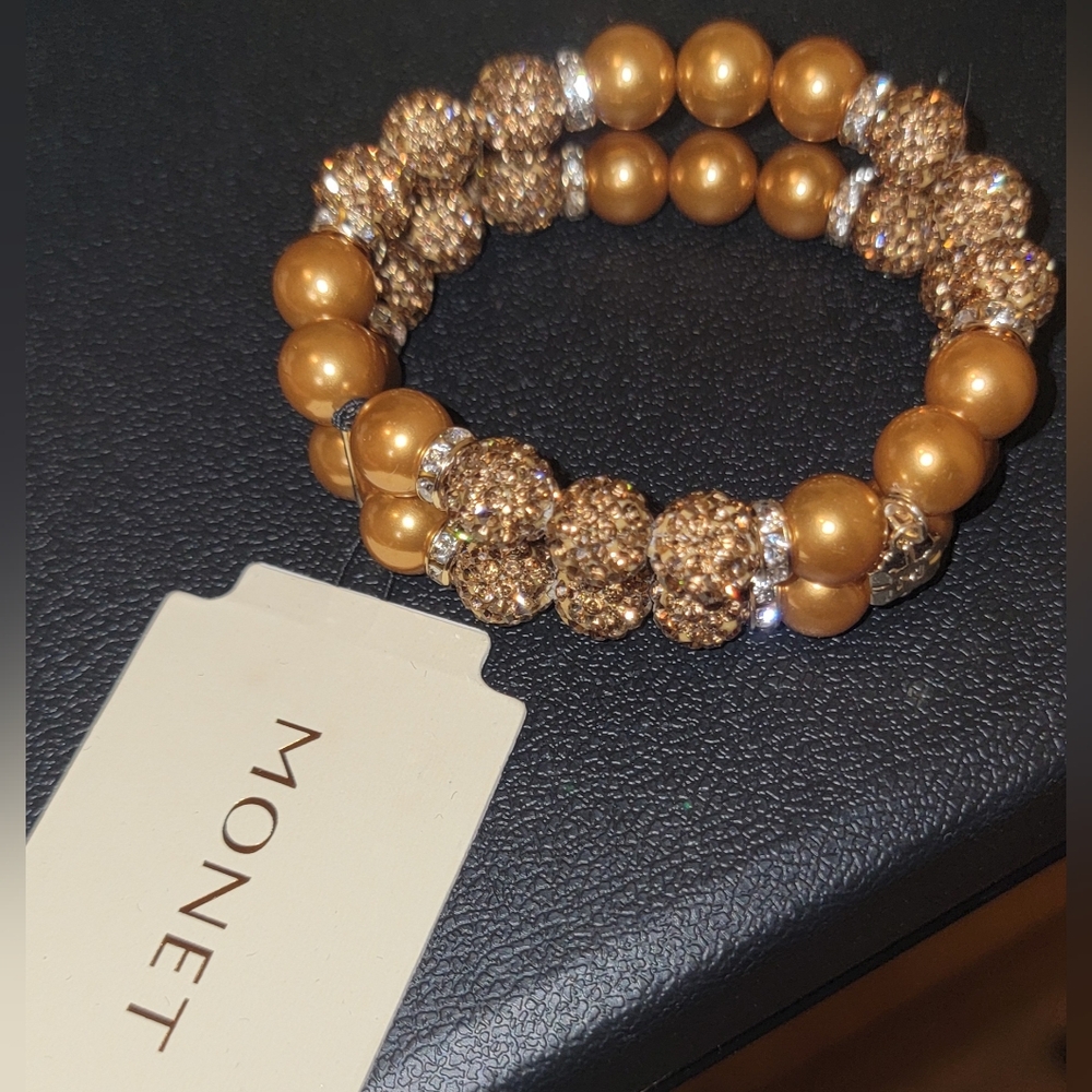 Monet Gold Beaded Bracelet